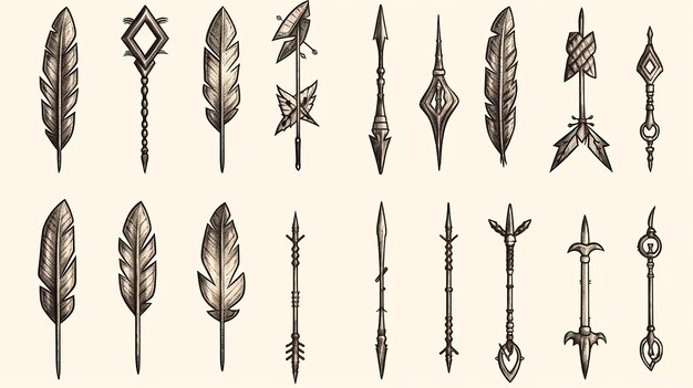 Photo free vector hand drawn arrow set