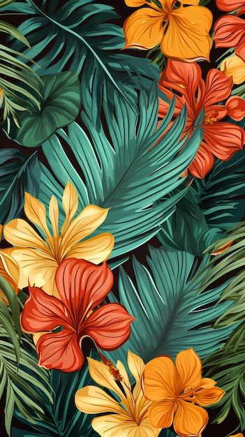 Free Vector Hand Drawn Tropical Leaves Background