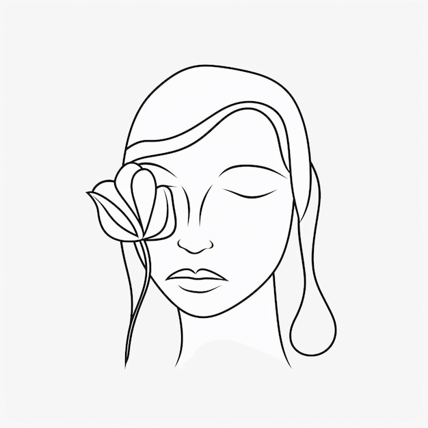 free vector hand drawn woman with flowers illustration