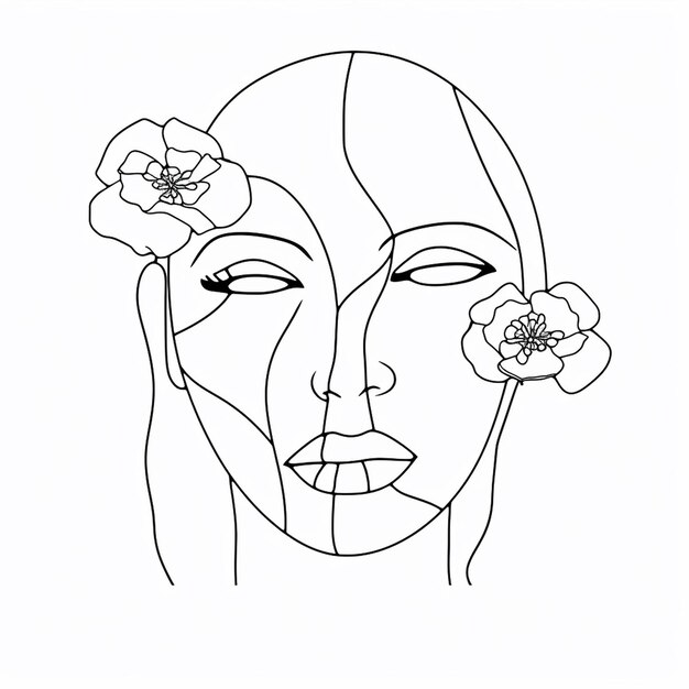 Free vector hand drawn woman with flowers illustration