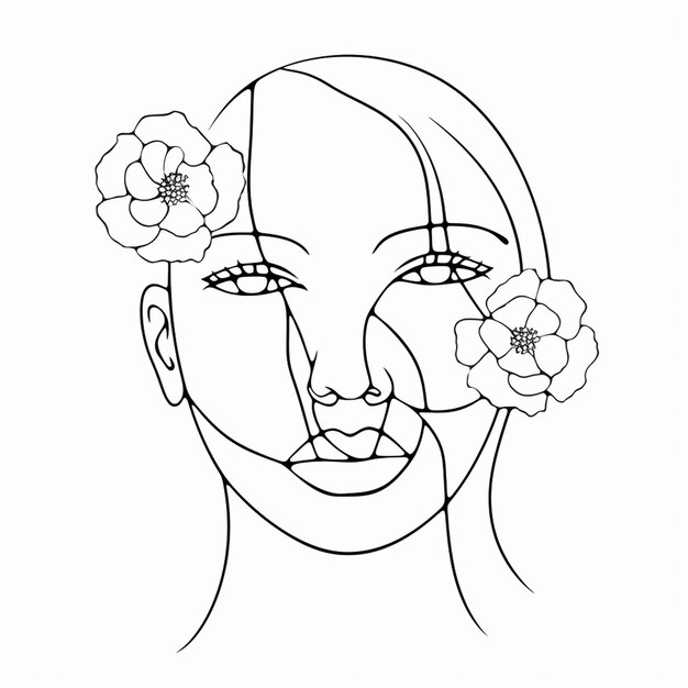 Free vector hand drawn woman with flowers illustration