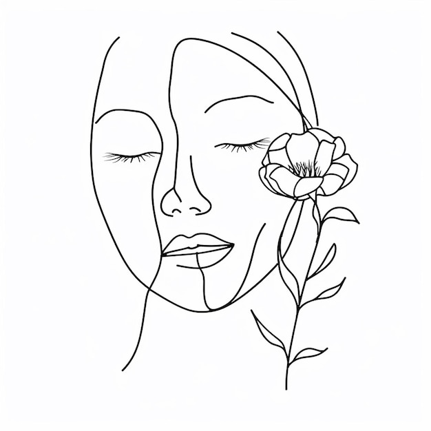 Photo free vector hand drawn woman with flowers illustration