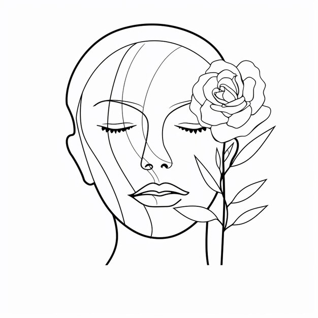 Photo free vector hand drawn woman with flowers illustration