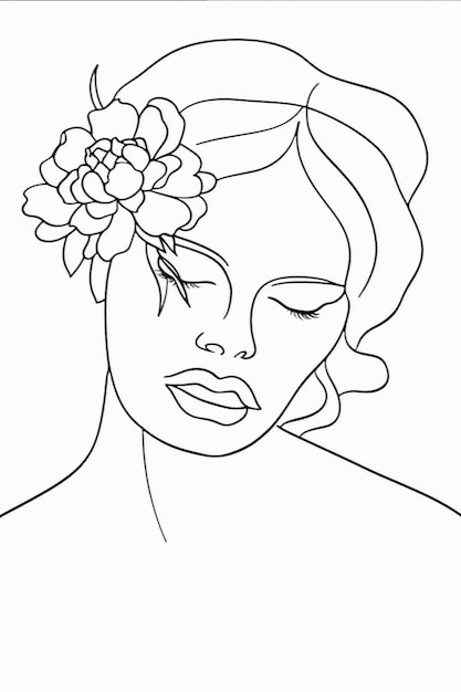 Free vector hand drawn woman with flowers illustration