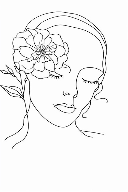 Free vector hand drawn woman with flowers illustration