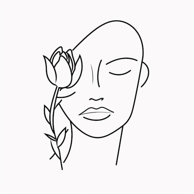 free vector hand drawn woman with flowers illustration