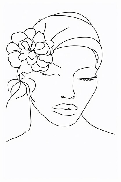 Photo free vector hand drawn woman with flowers illustration