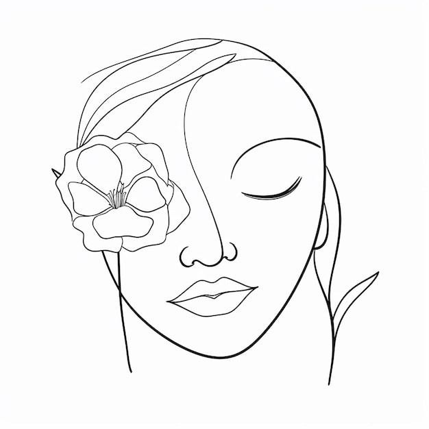 free vector hand drawn woman with flowers illustration