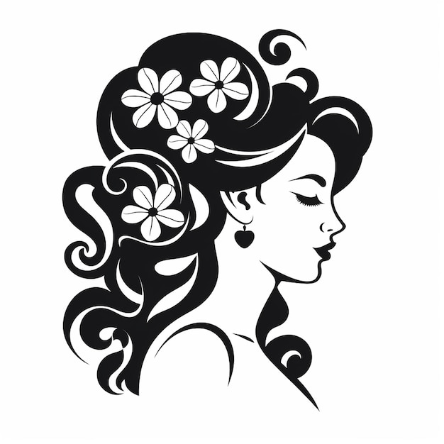 Free vector hand drawn woman with flowers illustration