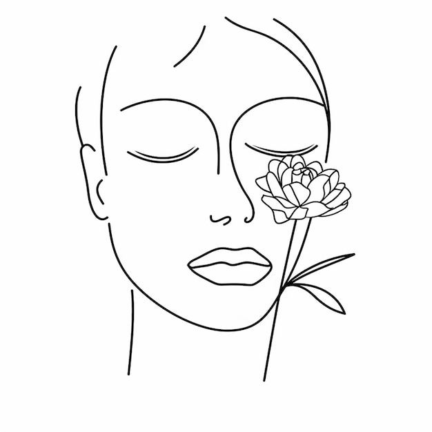 Photo free vector hand drawn woman with flowers illustration