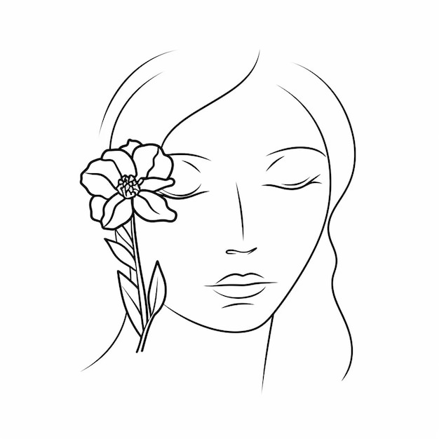 Photo free vector hand drawn woman with flowers illustration