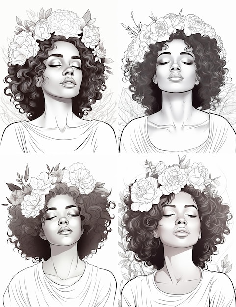 Free vector hand drawn woman with flowers illustration