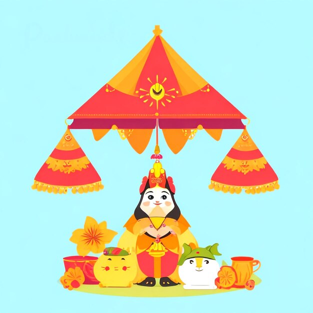 Free vector happy gudi padwa flat design