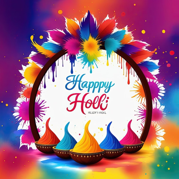 Photo free vector happy holi indian hindu colorful celebration festival holi wishes poster holi flayer