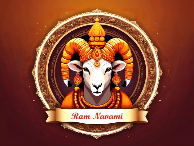 Photo free vector happy ram navami greetings orange white background indian hinduism festival social media