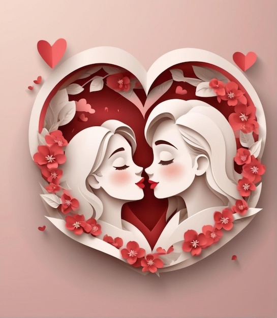 Free vector international kissing day illustration in paper style