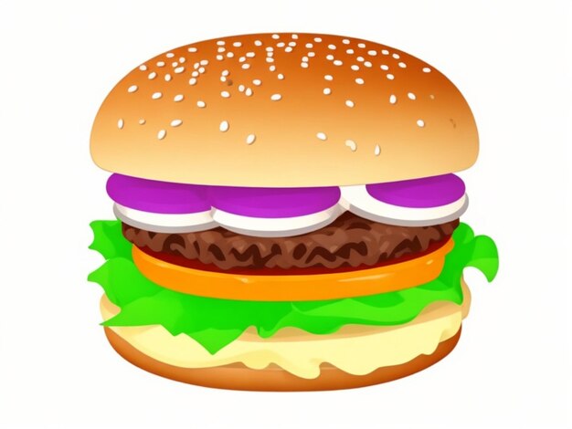 Free vector isolated delicious hamburger cartoon