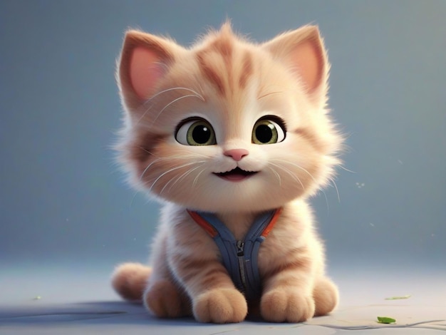 Free vector little cute cat cartoon character