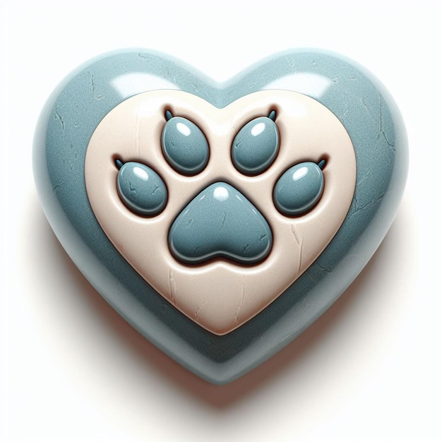 Photo free vector love animals concept with heart and paw print