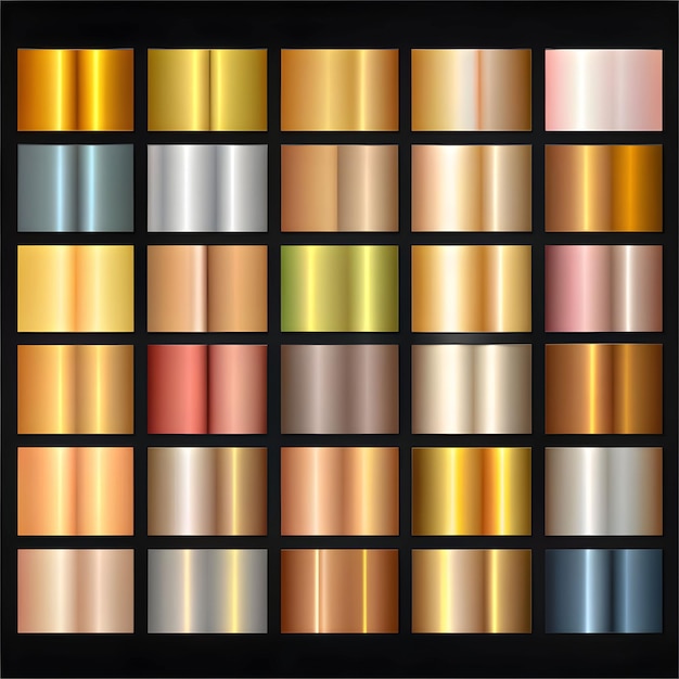 free vector metallic gradients collection