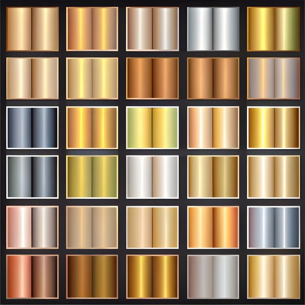 free vector metallic gradients collection