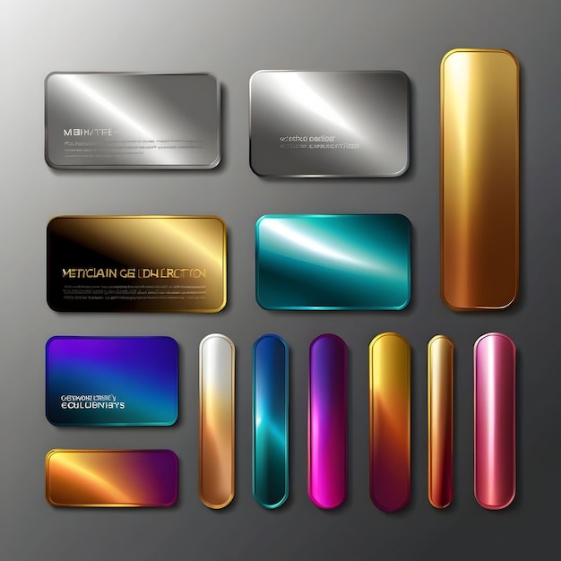 Photo free vector metallic gradients collection