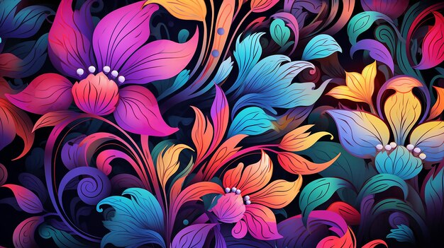 Photo free vector multicolor floral background