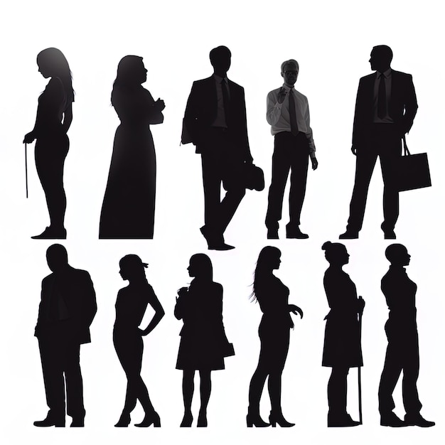 Photo free vector people silhouettes background