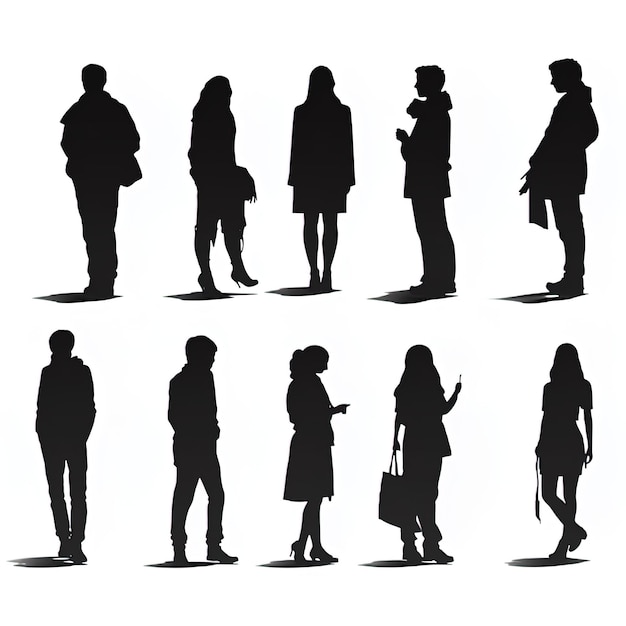 Free vector people silhouettes background