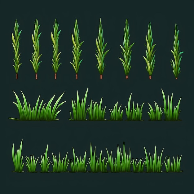 Free vector plant stems for front plan nature illustration isolated green