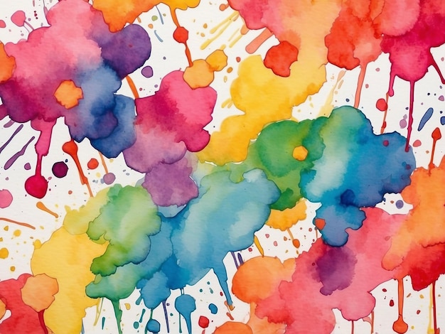 Free vector rainbow cultured watercolor splatter design background