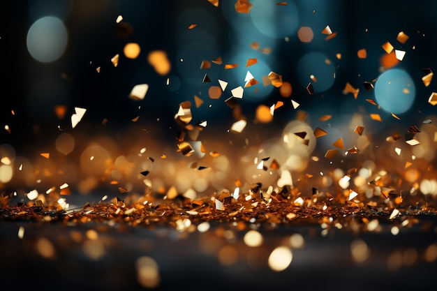 Free vector realistic golden confetti background