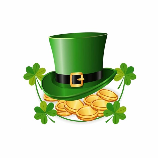 Free vector realistic st patricks day with hat and clover