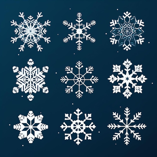 Free vector snowflakes illustration set