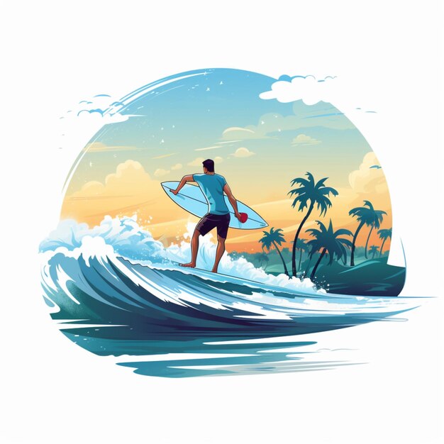 Photo free vector surf art illustration