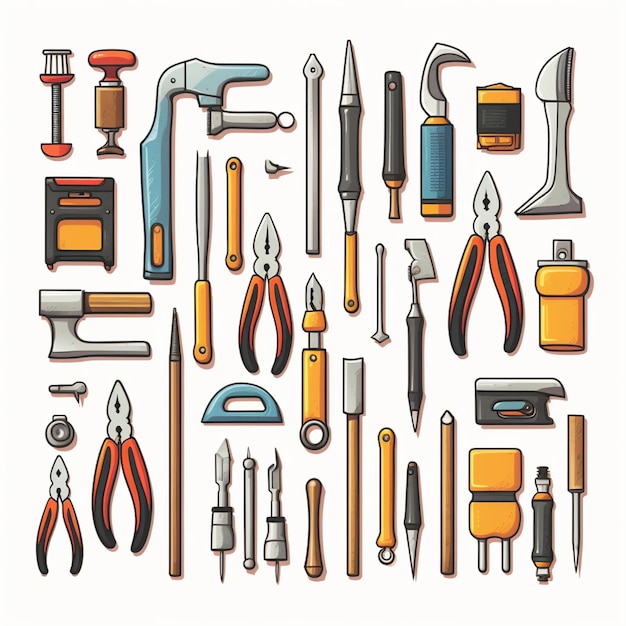 Free vector tools clipart illustration