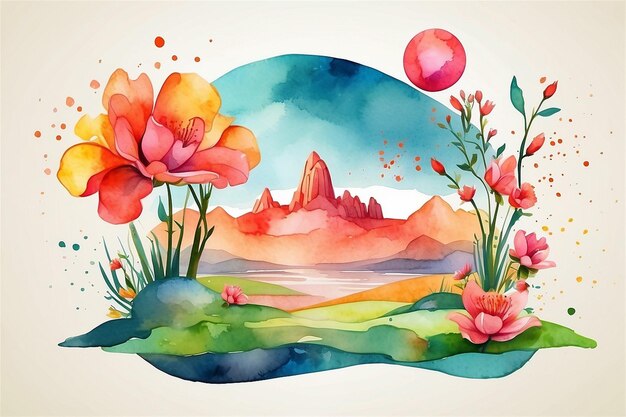 Free vector watercolor happy nowruz illustrationn