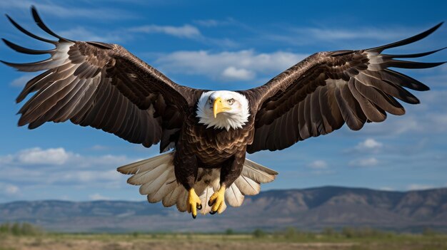 Photo freedom american eagle flying on sky bird of prey wildlife