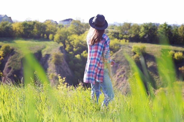 Freedom - beautiful teen girl on the nature