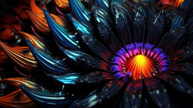 Freeform ferrofluids achtergrond mooie chaos wervelende neonfrequentie