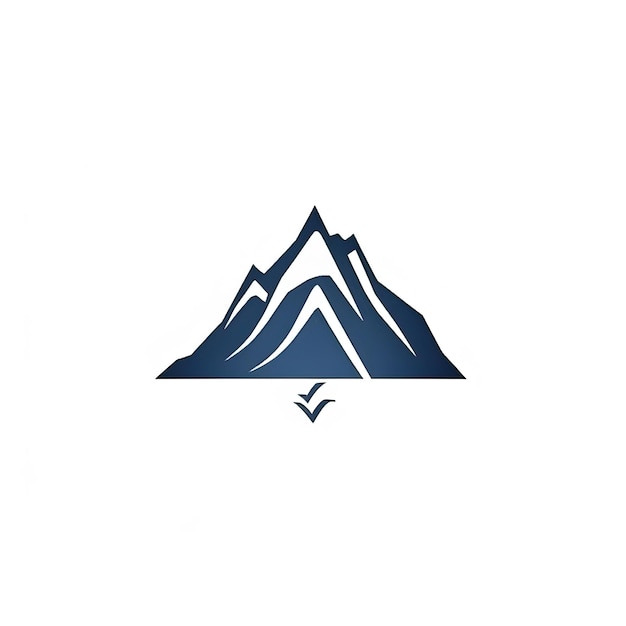 Foto freeform textured mountainmountain logo iconwit achtergrond