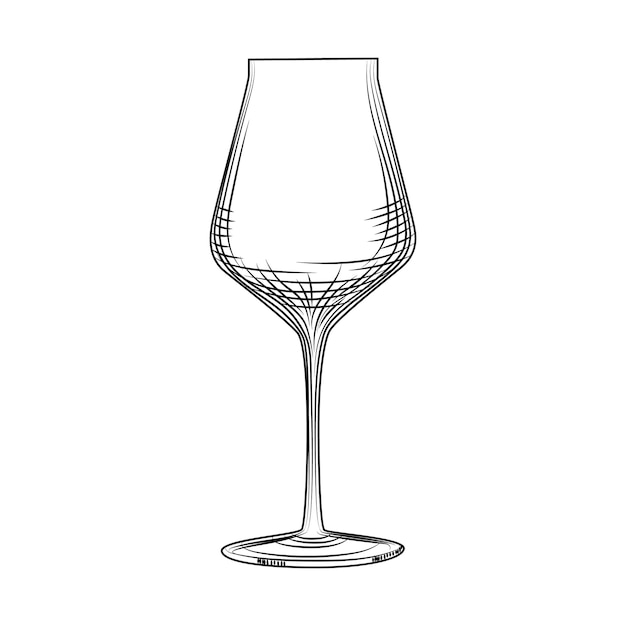 Photo freehand classic empty wine glass sketch. engraving style. vector illustration isolated on white background.