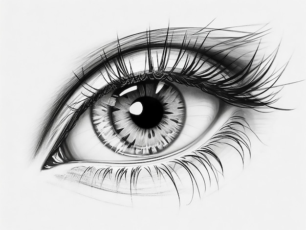 Freehand_pencil_deep_black_color_outline_drawin_human_eye_01