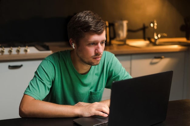 freelance work 24 hours a day a man during a night call with a client