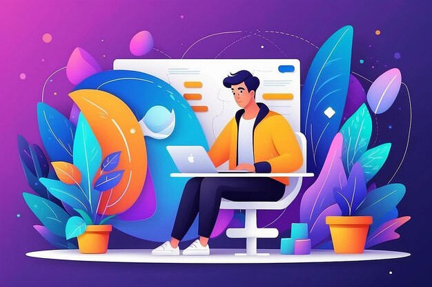 Photo freelance work abstract concept vector illustration freelancer job remote work online selfemployment freelance platform available for hiring independent web specialist abstract metaphor