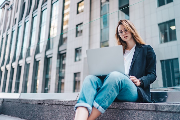 Freelancer in business center