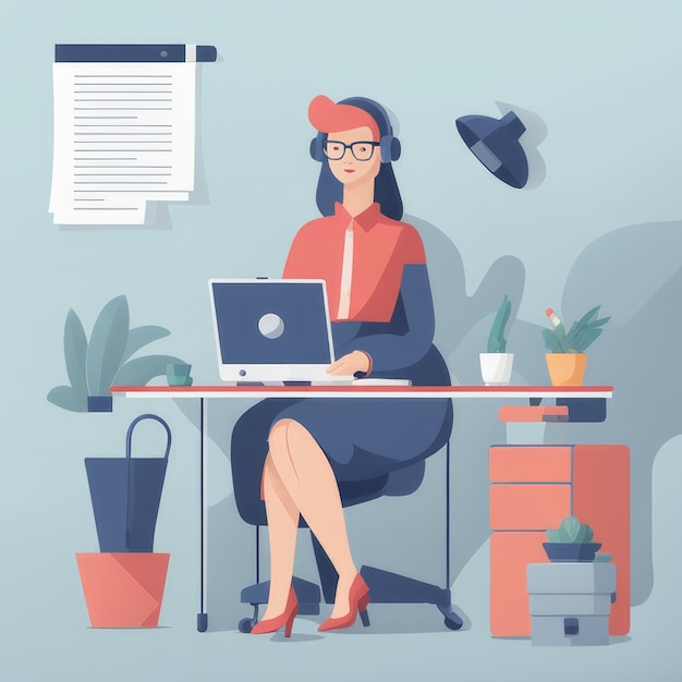 Freelancer die zich bezighoudt met online taken in een coworking space