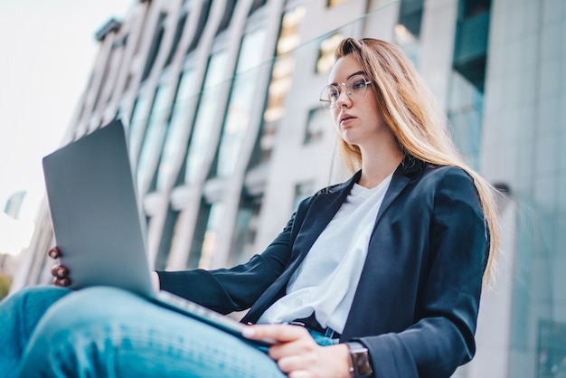 Freelancer in het zakencentrum