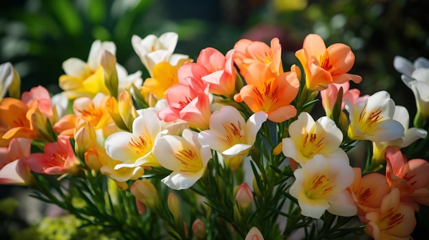 Freesia bloemen hoogwaardige beeldtuin