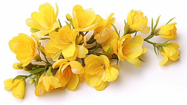 Freesia Blossom CloseUp on white background